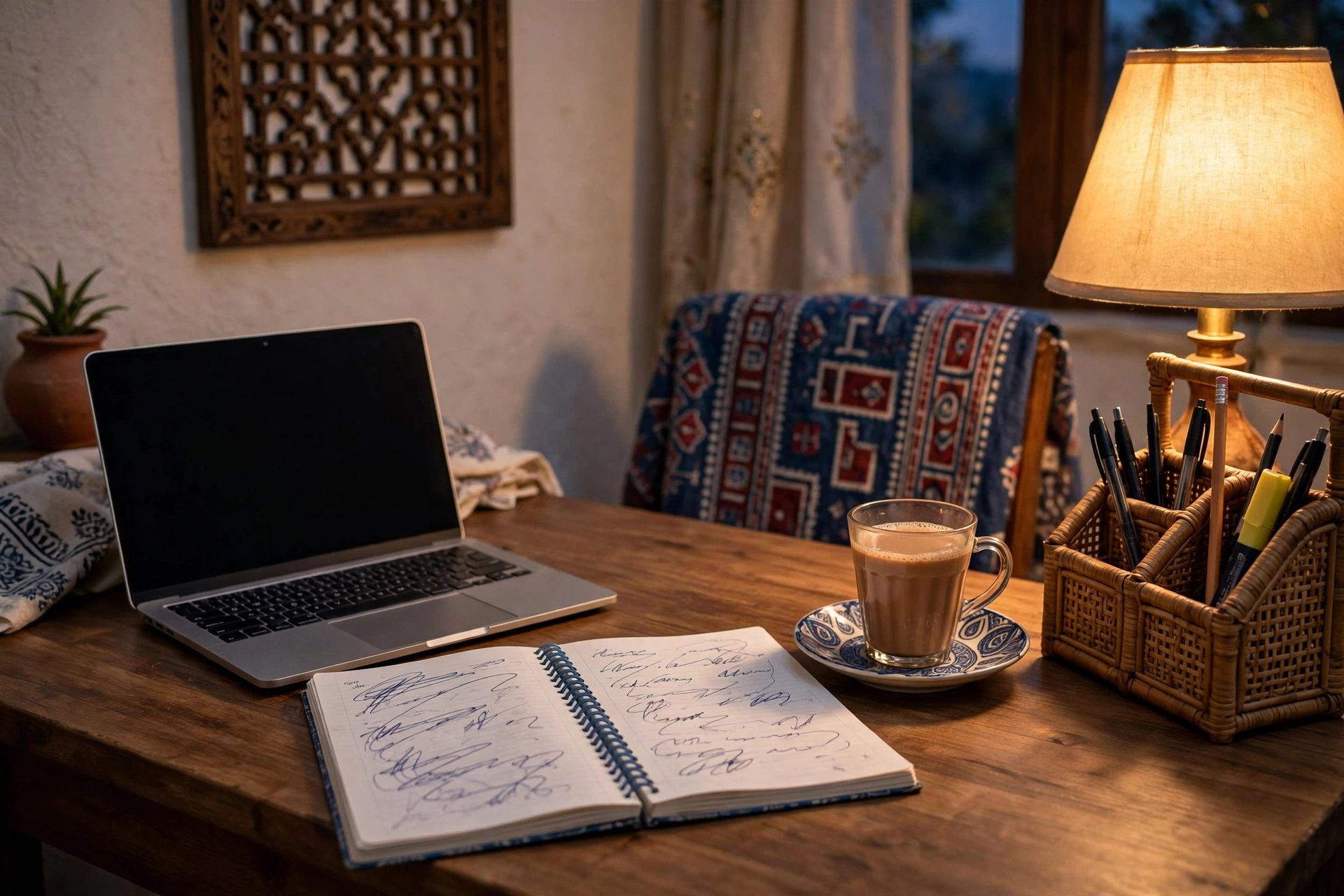 Work from home study setup - online typing work from home for students