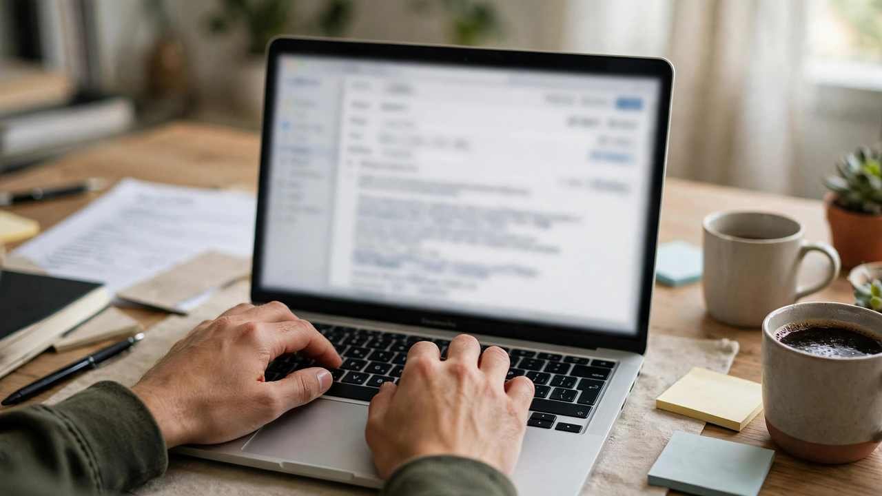 content writer jobs karachi – email application on laptop screen